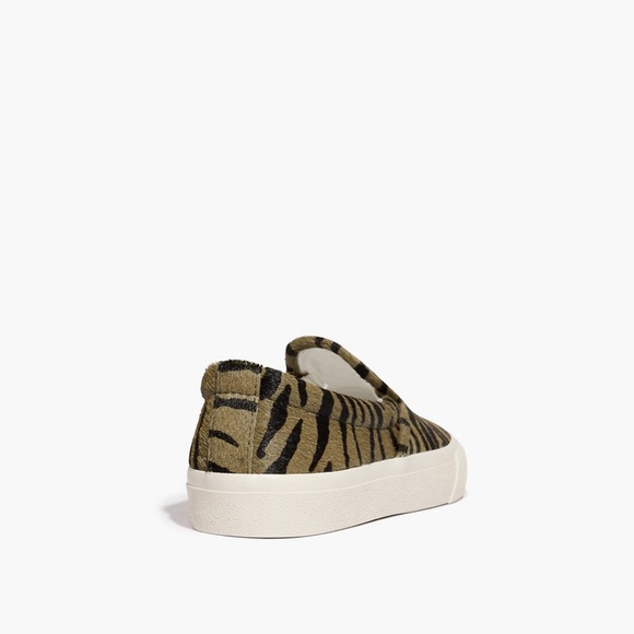 Madewell Sidewalk Slip On Sneakers in Zebra Calf Hair green black - Picture 3 of 12